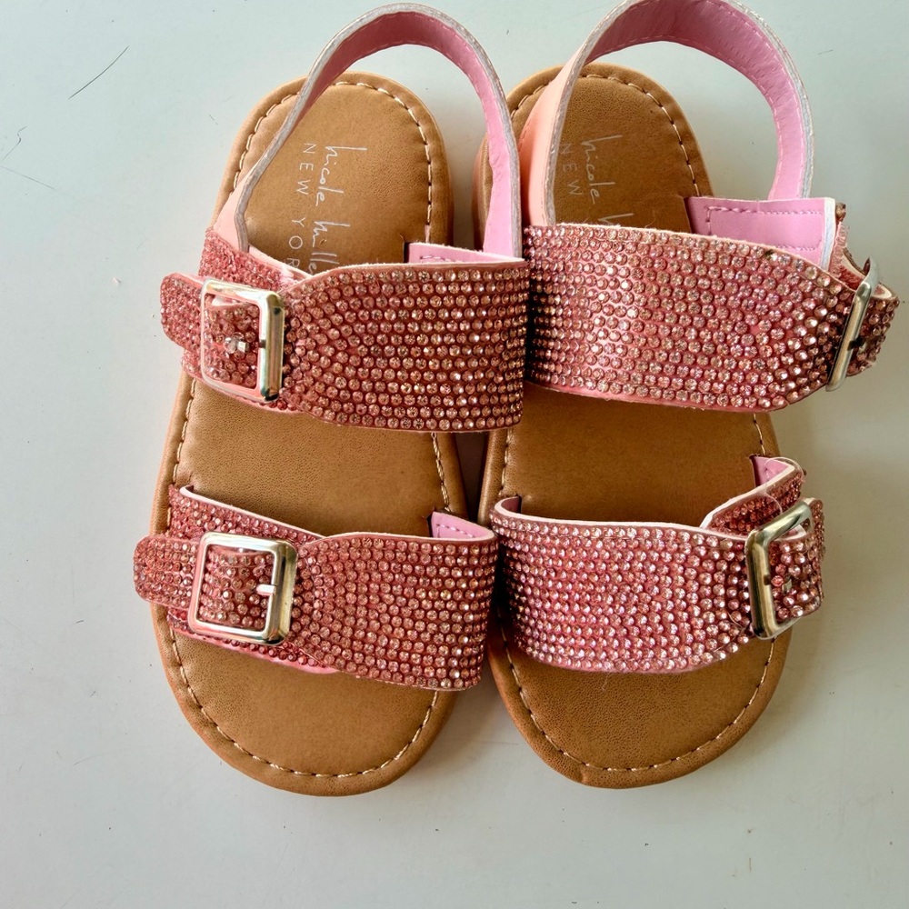 Nicole Miller Toddler Glittering Pink Sandals